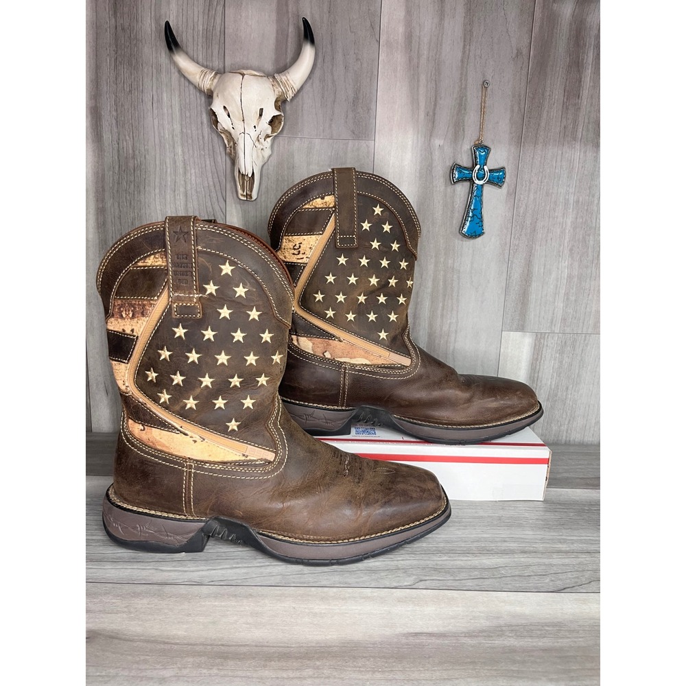 Cody James ASE7 star Lite Performance Western Boots Mens 13D Flag Square Toe